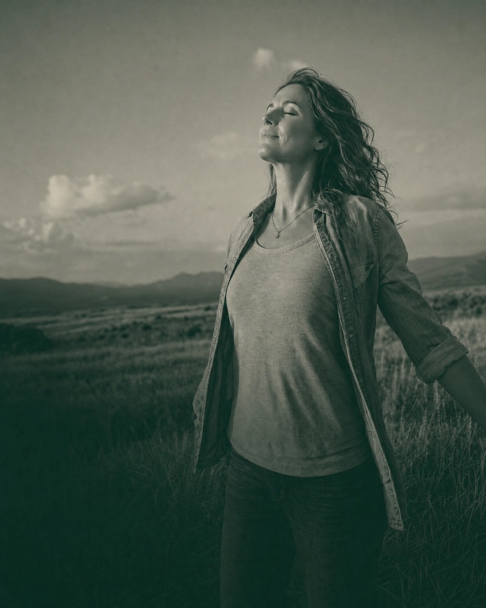 A woman in warm natural light